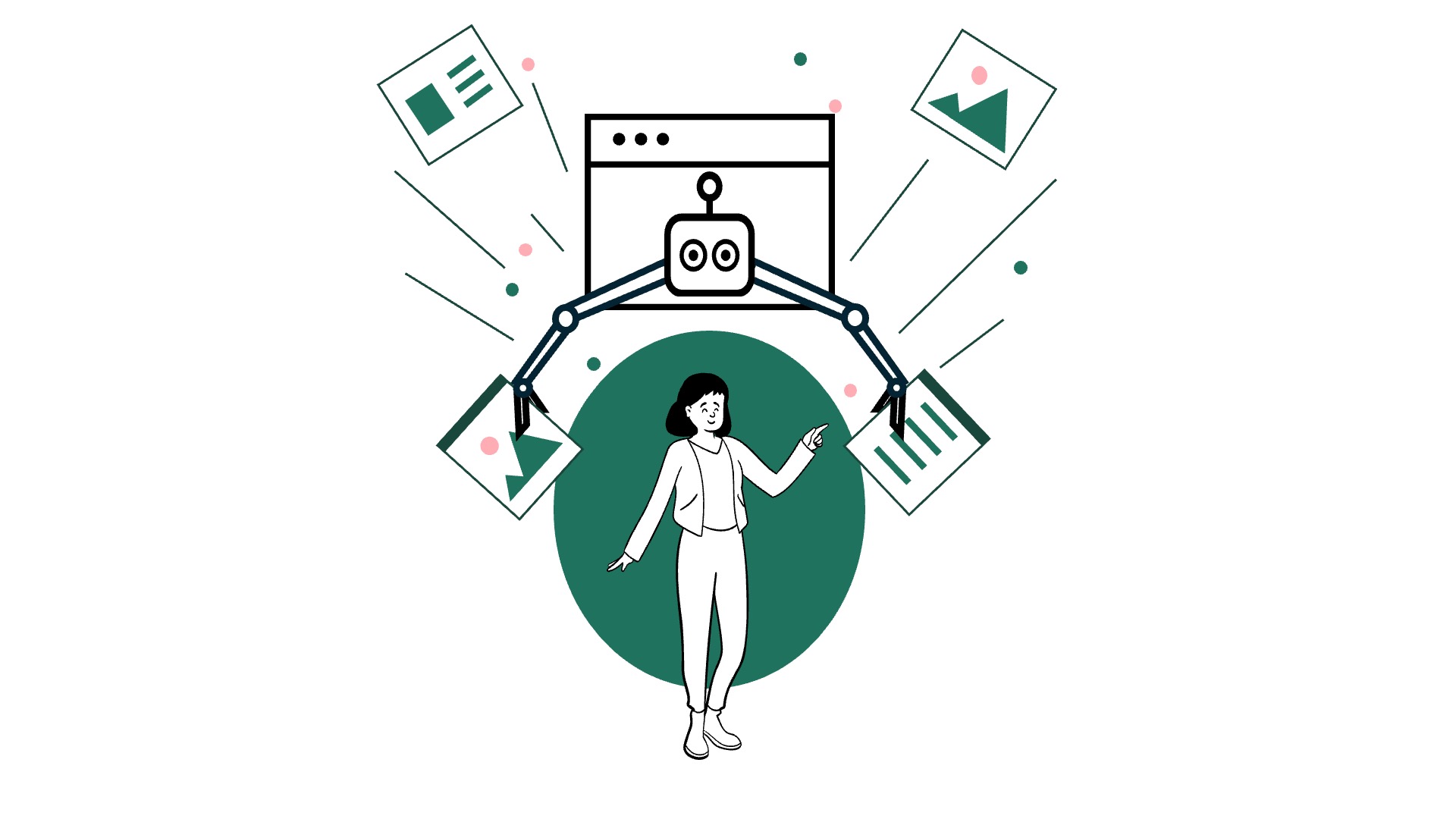 a woman being assisted by a robot